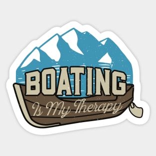 Boating Is My Therapy Lake Fishing Camp Sticker